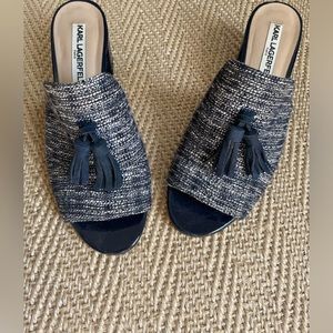 Karl Lagerfeld Size 7.5 Blue/Natural Slip on Shoes